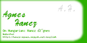 agnes hancz business card